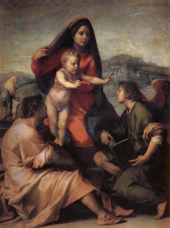 Andrea del Sarto Holy famil and angel Germany oil painting art